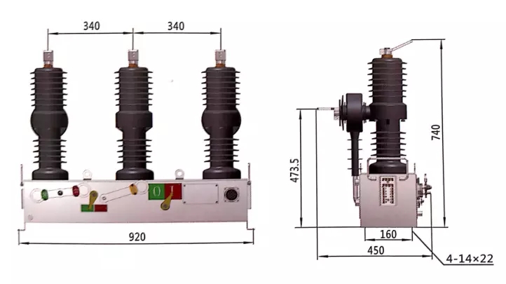 Interruptor d'alta tensió<br />parts de l'interruptor de buit<br />interruptor de circuit